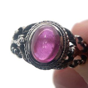 Pink Sapphire 2.66ct Platinum Finish Solid 925 Sterling Silver Ring